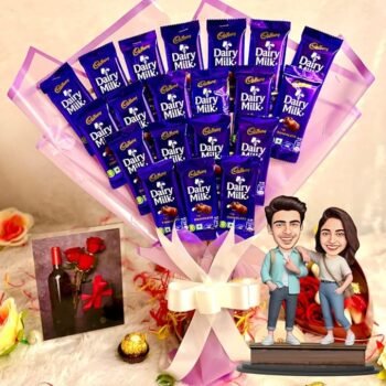 “Choco Bloom” Dairy Milk Chocolate Bouquet with Custom Standee