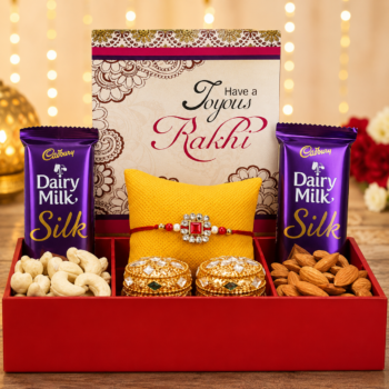 Premium Dry Fruits and Dairy Milk Silk Chocolate Hamper