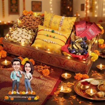 Personalized Dry Fruits & Nestlé Classic Chocolate Gift Hamper with Custom Standee