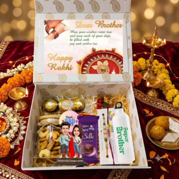 Brother's Rakhi Chocolate & Gift Hamper with Personalized Standee