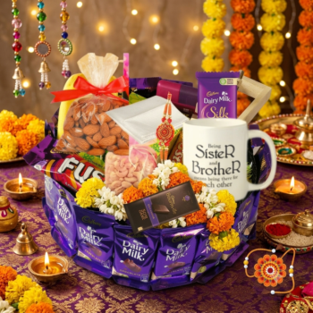 Elegant Raksha Bandhan Gift Box for Brother | Dairy Milk Chocolates with Premium Dry Fruits