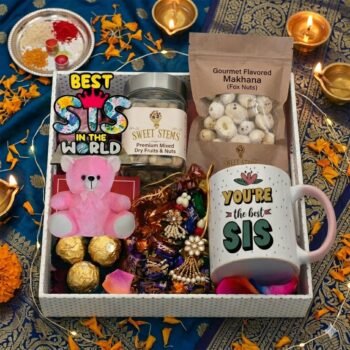 Premium Raksha Bandhan Gift Hamper for Sister with Cadbury Chocolates & Assorted Dry Fruits